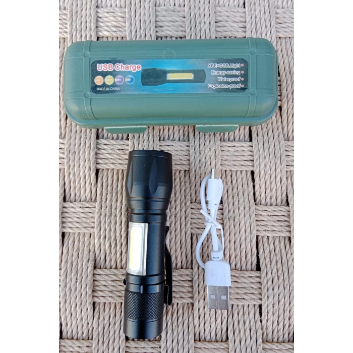 yuksek guclu aluminyum alasimli usb sarj ozellikli cakarli ucuz el feneri