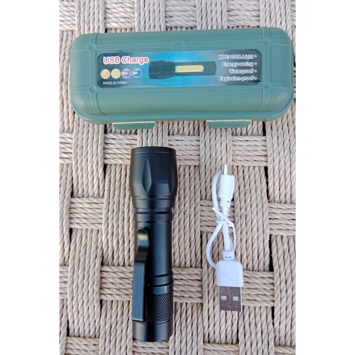 yuksek guclu aluminyum alasimli usb sarj ozellikli cakarli ucuz el feneri
