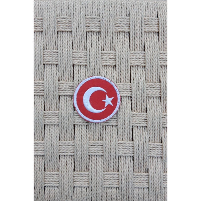 yuvarlak zemin ayyildiz nakis islemeli arma patch pec