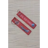 2 Adet 151. Filo Tunc yazili kirmizi beyaz nakis islemeli bez anahtarlik