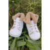 beyaz renkli converse model ici polarli organik unisex cocuk bebek ilkadim bagcikli patik sneaker casual ayakkabi