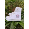 beyaz renkli converse model ici polarli organik unisex cocuk bebek ilkadim bagcikli patik sneaker casual ayakkabi