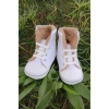 beyaz renkli converse model ici polarli organik unisex cocuk bebek ilkadim bagcikli patik sneaker casual ayakkabi