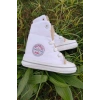 beyaz renkli converse model ici polarli organik unisex cocuk bebek ilkadim bagcikli patik sneaker casual ayakkabi