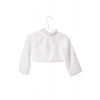 beyaz renkli uzun kollu pamuklu kiz cocuk bolero yelek