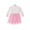 cingene pembe beyaz renkli bolerolu yunlu tullu astarli pamuklu kaliteli uzun kollu kiz cocuk elbise
