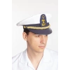 deniz kuvvetleri deniz lisesi beyaz renkli kokartli yuvarlak kaptan mesdres harici sapka