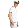 Deniz Kuvvetleri Deniz Lisesi ve Fakultesi Beyaz Renkli Yazlik Kaliteli Pamuklu Kumas Kaptan Gomlek