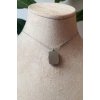 dikdortgen tasarim ince silver zincirli gumus renkli safir tasli kaliteli paslanmaz celik kolye stainless stell