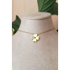 dort yaprakli yonca tasarim ince gold zincirli altin renkli zirkon tasli kaliteli paslanmaz celik kolye stainless stell
