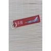 f 16 remove before flight yazili kirmizi beyaz nakis islemeli bez anahtarlik