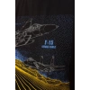 hava kuvvetleri siyah renkli kisa kollu yuvarlak yaka pamuklu f 15 strike eagle tisort