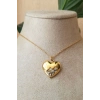 kalp tasarim ince gold zincirli altin renkli zirkon tasli kaliteli paslanmaz celik kolye stainless stell
