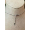kalpli tasarim ince silver top zincirli gumus renkli ay tasli kaliteli paslanmaz celik kolye stainless stell