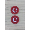 kirmizi kadife yuvarlak zemin ayyildiz nakis islemeli arma pec patch