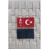 kirmizi kadife zemin beyaz nakis islemeli A rh + kan gruplu pec arma patch