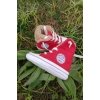 kirmizi renkli converse model ici polarli organik unisex cocuk bebek ilkadim bagcikli patik sneaker casual ayakkabi
