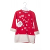kirmizi renkli noel baba baskili nakisli pamuklu uzun kollu cocuk sweatshirt
