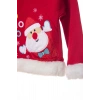 kirmizi renkli noel baba baskili nakisli pamuklu uzun kollu kapusonlu alt ust cocuk takim
