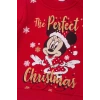 kirmizi renkli the perfect christmas mickey mouse baskili nakisli pamuklu uzun kollu cocuk alt ust takim