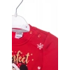 kirmizi renkli the perfect christmas mickey mouse baskili nakisli pamuklu uzun kollu cocuk alt ust takim