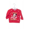 kirmizi renkli the perfect christmas mickey mouse baskili nakisli pamuklu uzun kollu cocuk alt ust takim