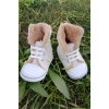 krem renkli converse model ici polarli organik unisex cocuk bebek ilkadim bagcikli patik sneaker casual ayakkabi