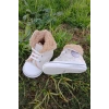 krem renkli converse model ici polarli organik unisex cocuk bebek ilkadim bagcikli patik sneaker casual ayakkabi