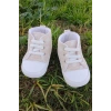 krem renkli ici pamuklu organik cocuk bebek ilkadim bagcikli patik sneaker casual ayakkabi