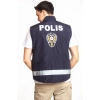 lacivert renkli cift tarafli polis emniyet mensubu reflektorlu polis gorev yelek