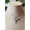 mikail melek kanat tasarim ince silver zincirli gumus renkli zirkon beyaz tasli kaliteli paslanmaz celik kolye stainless stell