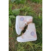 nar cicegi renkli converse model ici polarli organik unisex cocuk bebek ilkadim bagcikli patik sneaker casual ayakkabi