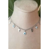 nazar boncuklu goz el tasarim ince silver zincirli gumus renkli kaliteli paslanmaz celik kolye stainless stell