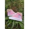 pembe renkli converse model ici polarli organik cocuk bebek ilkadim bagcikli patik sneaker casual ayakkabi