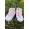 pembe renkli ici pamuklu organik cocuk bebek ilkadim bagcikli patik sneaker casual ayakkabi