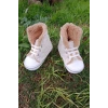 pudra renkli converse model ici polarli organik cocuk bebek ilkadim bagcikli patik sneaker casual ayakkabi