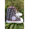 siyah kirmizi renkli converse model ici polarli organik unisex cocuk bebek ilkadim bagcikli patik sneaker casual ayakkabi