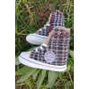 siyah kirmizi renkli converse model ici polarli organik unisex cocuk bebek ilkadim bagcikli patik sneaker casual ayakkabi