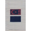siyah zemin kirmizi nakis islemeli eski turkce turk yazili arma patch pec