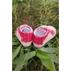 somon kirmizi renkli ici pamuklu organik ortopedik cocuk bebek ilkadim bagcikli patik kanvas sneaker casual ayakkabi