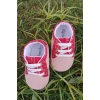 somon kirmizi renkli ici pamuklu organik ortopedik cocuk bebek ilkadim bagcikli patik kanvas sneaker casual ayakkabi