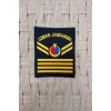 Uzman Jandarma 4 Kademe Siyah Zemin Harici ve Dahili Bez Nakis Kol Rutbe