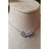 yaprakli tasarim ince silver zincirli gumus renkli zirkon tasli kaliteli paslanmaz celik kolye stainless stell