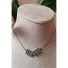 yaprakli tasarim ince silver zincirli gumus renkli zirkon tasli kaliteli paslanmaz celik kolye stainless stell