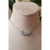yaprakli tasarim ince silver zincirli gumus renkli zirkon tasli kaliteli paslanmaz celik kolye stainless stell