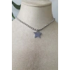 yildiz tasarim kalin silver top zincirli gumus renkli kaliteli paslanmaz celik kolye stainless stell