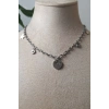 yuvarlak ay yildiz tasarim kalin silver zincirli gumus renkli ay tasli kaliteli paslanmaz celik kolye stainless stell