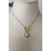 yuvarlak tasarim ince gold zincirli zirkon tasli altin renkli kaliteli paslanmaz celik kolye stainless stell