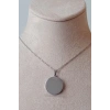 yuvarlak tasarim ince silver zincirli gumus renkli kaliteli paslanmaz celik kolye stainless stell