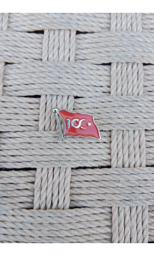 100. Yil Dalgalanan bayrak ceket yaka ignesi yaka rozeti